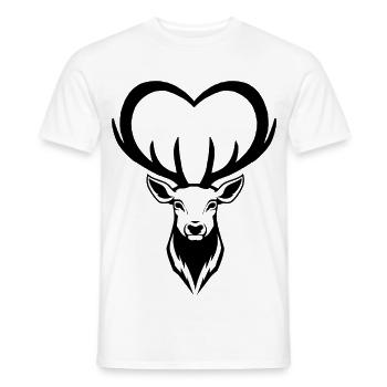 Black Deer Heart - Men's T-Shirt - white - Front - AI Model Male 178 dark (178cm)
