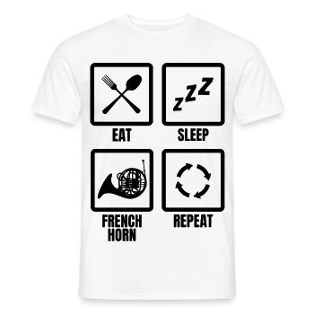 Horaire des cornistes - T-shirt homme - blanc - Devant - AI Model Male 178 dark (178cm)