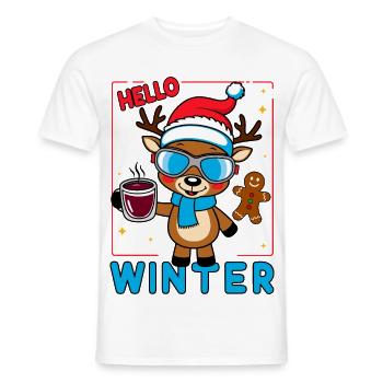 Cute Reindeer - Men's T-Shirt - white - Front - AI Model Male 178 dark (178cm)