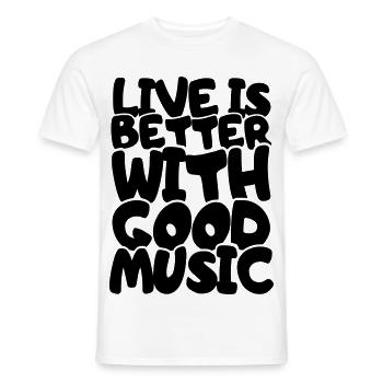 Life is better with # - Men's T-Shirt - white - Front - AI Model Male 178 dark (178cm)