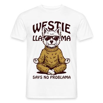 West highland white terrier | Westie - Men's T-Shirt - white - Front - AI Model Male 178 dark (178cm)