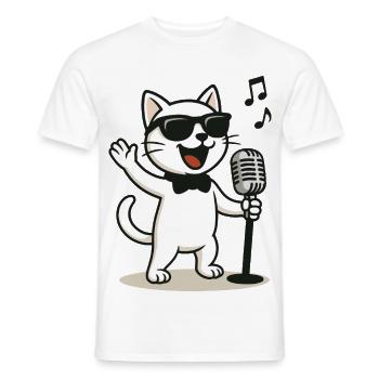 Canette Rock’n’Roll - T-shirt homme - blanc - Devant - AI Model Male 178 dark (178cm)