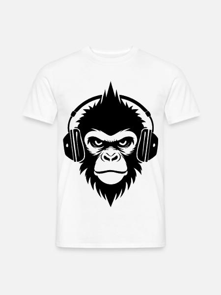 Klassischer Affenkopf Punk Studio Mix Shirt - Männer T-Shirt - Weiß