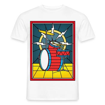 Stained Glass Drum Kit - Men's T-Shirt - white - Front - AI Model Male 178 dark (178cm)
