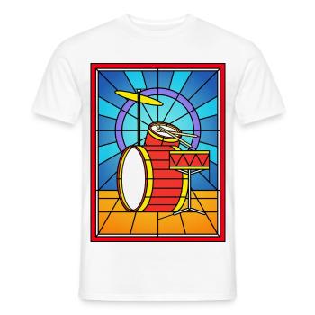 Stained Glass Drum Kit - Men's T-Shirt - white - Front - AI Model Male 178 dark (178cm)