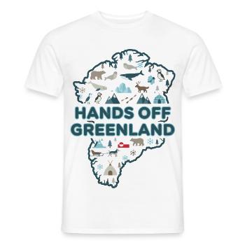 Hands Off Grönland Europa steht zusammen - Männer T-Shirt - Weiß - Vorne - AI Model Male 178 dark (178cm)