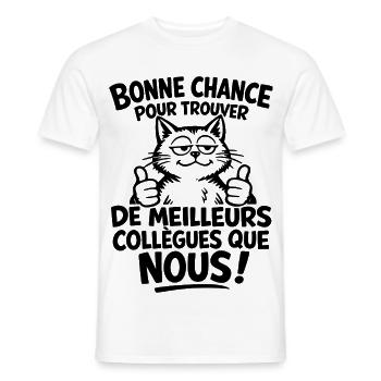 Good luck for better colleagues - Men's T-Shirt - white - Front - AI Model Male 178 dark (178cm)