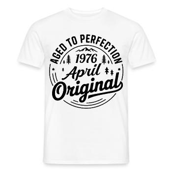 avril 1976 – Légende des sommets et montagnes - T-shirt homme - blanc - Devant - AI Model Male 178 dark (178cm)