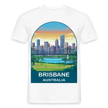 Affiche de voyage Brisbane Australia Story Bridge - T-shirt homme - blanc - Devant - AI Model Male 178 dark (178cm)