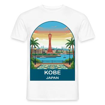 Kobe Japan Port Tower Vintage-Reisekunst - Männer T-Shirt - Weiß - Vorne - AI Model Male 178 dark (178cm)