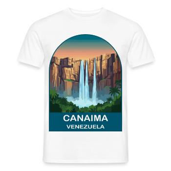 Canaima Venezuela Angel Falls Travel Art - Men's T-Shirt - white - Front - AI Model Male 178 dark (178cm)