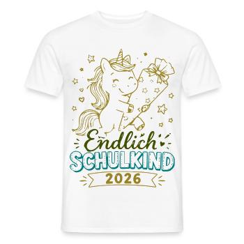 Endlich Schulkind 2026 Unicorn - Männer T-Shirt - Weiß - Vorne - AI Model Male 178 dark (178cm)