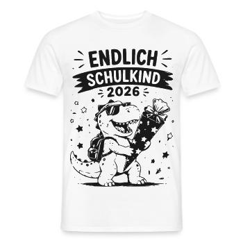 Endlich Schulkind 2026 Dino Feier - Männer T-Shirt - Weiß - Vorne - AI Model Male 178 dark (178cm)