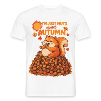 Nuts About Autumn | Dickes Eichhörnchen Design - Männer T-Shirt - Weiß - Vorne - AI Model Male 178 dark (178cm)