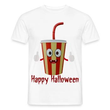Frohen Halloween-Cola-Becher - Männer T-Shirt - Weiß - Vorne - AI Model Male 178 dark (178cm)