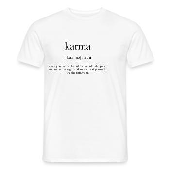 Karma Definition Dictionary - Männer T-Shirt - Weiß - Vorne - AI Model Male 178 dark (178cm)