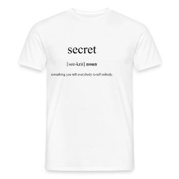 Secret | Geheimnis Definition Dictionary - Männer T-Shirt - Weiß - Vorne - AI Model Male 178 dark (178cm)