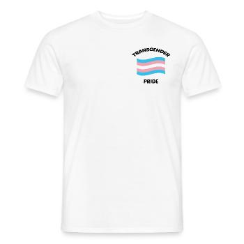 TRANSGENDER PRIDE FLAG Chest Pocket - Men's T-Shirt - white - Front - AI Model Male 178 dark (178cm)