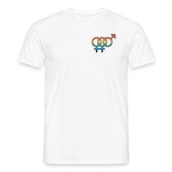 Bi Femme Pride - Männer T-Shirt - Weiß - Vorne - AI Model Male 178 dark (178cm)