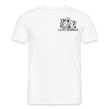 I Love animals-Kuschelschweinchen - Männer T-Shirt - Weiß - Vorne - AI Model Male 178 dark (178cm)
