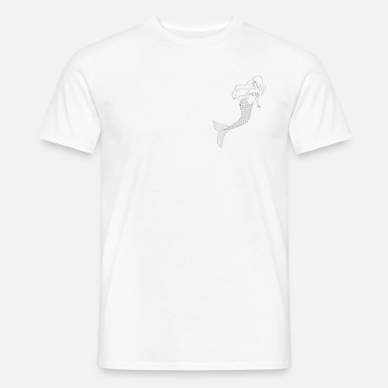 Mermaid print - Männer T-Shirt - Weiß