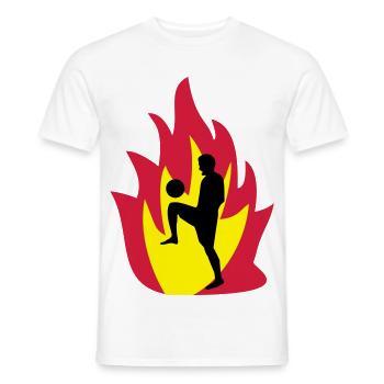 Fussball Feuer - Männer T-Shirt - Weiß - Vorne - AI Model Male 178 dark (178cm)