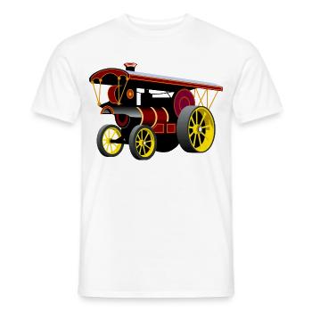 Steam Engine Nostalgia - Men's T-Shirt - white - Front - AI Model Male 178 dark (178cm)