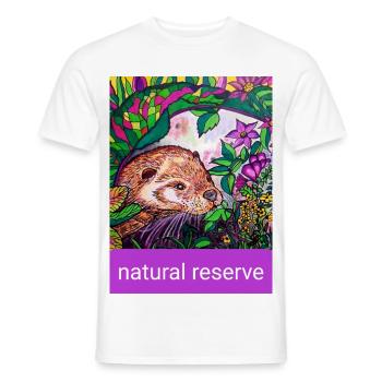 EC Animals I Nature conservation I Otter - Men's T-Shirt - white - Front - AI Model Male 178 dark (178cm)
