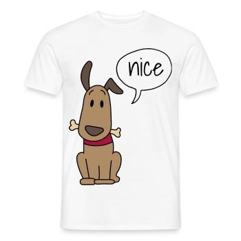 Mignon chien - T-shirt homme - blanc - Devant - AI Model Male 178 dark (178cm)