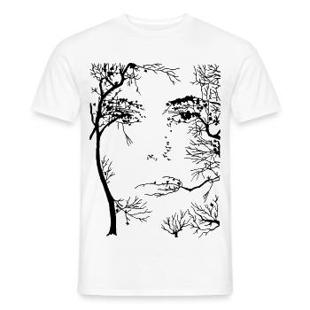Face of the Forest (black) - Men's T-Shirt - white - Front - AI Model Male 178 dark (178cm)