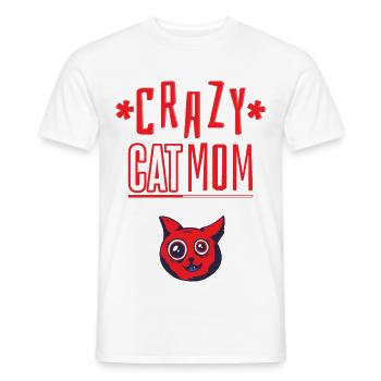 Maman chat folle - T-shirt homme - blanc - Devant - AI Model Male 178 dark (178cm)