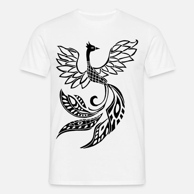 Schwarzer Phönixvogel - Männer T-Shirt - Weiß