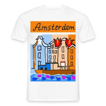 EG Tulpen I Amsterdam I Blumen I Urlaub - Männer T-Shirt - Weiß - Vorne - AI Model Male 178 dark (178cm)