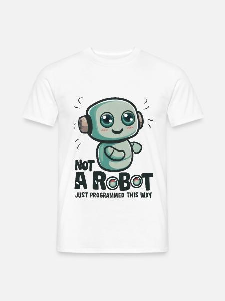 Not a Robot, Just Programmed This Way - Männer T-Shirt - Weiß