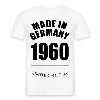 MADE IN GERMANY 1960 édition limitée - T-shirt homme - blanc - Devant - AI Model Male 178 dark (178cm)