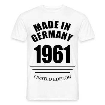 Fabriqué en Allemagne 1961 Édition limitée - T-shirt homme - blanc - Devant - AI Model Male 178 dark (178cm)