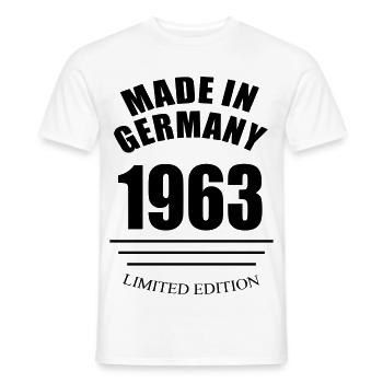 Fabriqué en Allemagne 1963 édition limitée - T-shirt homme - blanc - Devant - AI Model Male 178 dark (178cm)