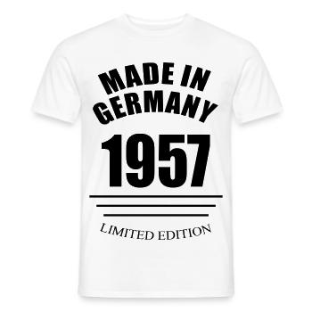 Fabriqué en Allemagne 1957 Édition limitée - T-shirt homme - blanc - Devant - AI Model Male 178 dark (178cm)