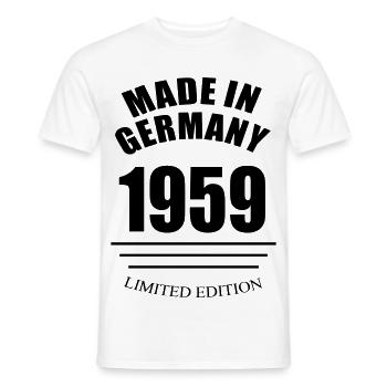 Fabriqué en Allemagne 1959 édition limitée - T-shirt homme - blanc - Devant - AI Model Male 178 dark (178cm)