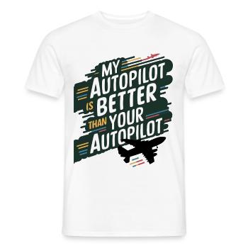 My Autopilot Is Better Than Yours - Men's T-Shirt - white - Front - AI Model Male 178 dark (178cm)