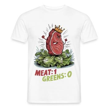 Meat 1, Greens 0 - Men's T-Shirt - white - Front - AI Model Male 178 dark (178cm)