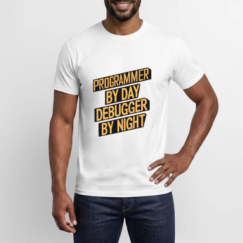 Programmer by Day, Debugger by Night Männer T-Shirt