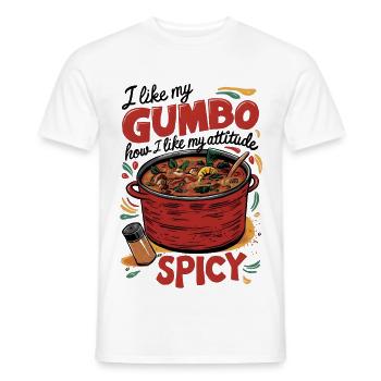 Spicy Gumbo, Spicy Attitude - Männer T-Shirt - Weiß - Vorne - AI Model Male 178 dark (178cm)