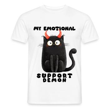 Emotional Support Demon – Funny Cats Edition - Men's T-Shirt - white - Front - AI Model Male 178 dark (178cm)