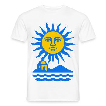 Greece Sun Art - Männer T-Shirt - Weiß - Vorne - AI Model Male 178 dark (178cm)