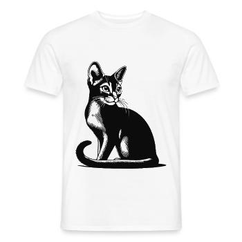 Design élégant de chat abyssin pour les fans de chats - T-shirt homme - blanc - Devant - AI Model Male 178 dark (178cm)