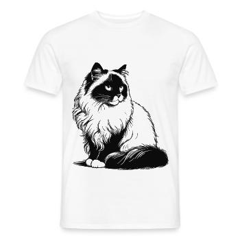 Ragdoll Katze Design – Sanft, groß und bezaubernd - Männer T-Shirt - Weiß - Vorne - AI Model Male 178 dark (178cm)