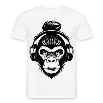 Monkey Head Skate Rhythm Beat Shirt - Men's T-Shirt - white - Front - AI Model Male 178 dark (178cm)