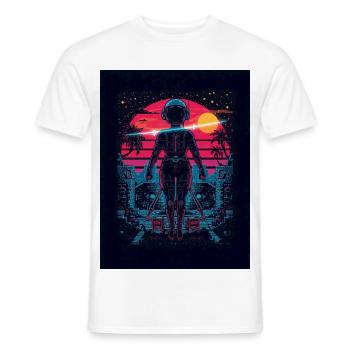 Astronaut Neon Sunset - Men's T-Shirt - white - Front - AI Model Male 178 dark (178cm)
