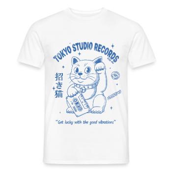 Maneki Neko - Männer T-Shirt - Weiß - Vorne - AI Model Male 178 dark (178cm)